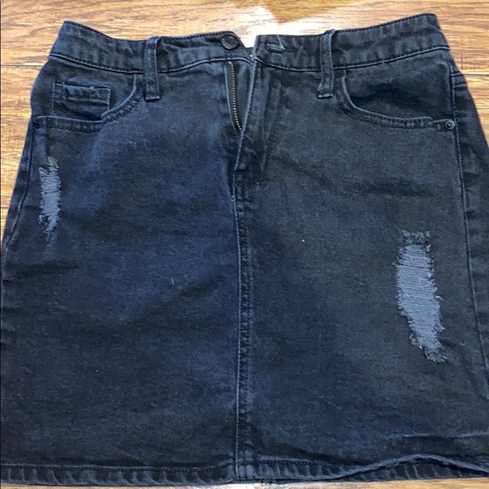 Black Jean Skirt